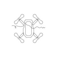 one line art Drones illustration. line art, one continuous line, simple, hand drawn and sketch style. for icons, symbols, signs or logos vector