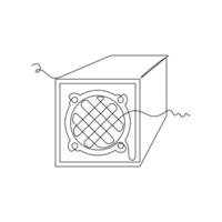 one line art sound system illustration. line art, one continuous line, simple, hand drawn and sketch style. for icons, symbols, signs or logos vector