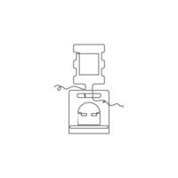one line art Water Dispenser illustration. line art, one continuous line, simple, hand drawn and sketch style. for icons, symbols, signs or logos vector