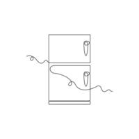 one line art Refrigerator illustration. line art, one continuous line, simple, hand drawn and sketch style. for icons, symbols, signs or logos vector