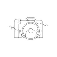 one line art Camera illustration. line art, one continuous line, simple, hand drawn and sketch style. for icons, symbols, signs or logos vector