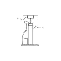 one line art Air Pump illustration. line art, one continuous line, simple, hand drawn and sketch style. for icons, symbols, signs or logos vector