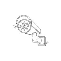 one line art Cctv illustration. line art, one continuous line, simple, hand drawn and sketch style. for icons, symbols, signs or logos vector