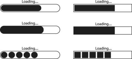 Loading icons collection. Rounded progress bar. seamless touch to your user interface. Preloader signs vector