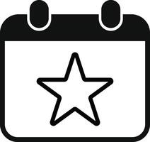 calender event icons. Work schedule symbol. Calendar with star icons vector