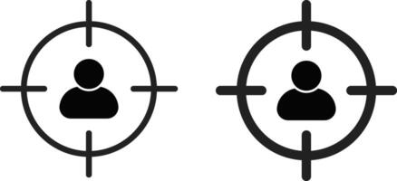 Target icon set. focus line icons. customer target icon. success targeting board. gun sight sign. Shooting mark signs vector