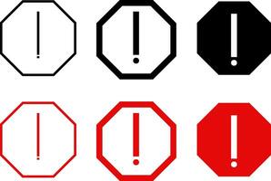 Warning icon set. Symbol danger. Attention caution sign. danger Exclamation mark signs vector