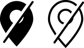 disable location icon set. Invalid location signs. Prohibited locations symbol vector