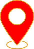 Red location icon. tapered bottom shape used in map apps. Map pin place marker. Position symbol. Point sign collection vector
