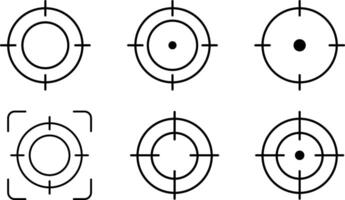 Target icon set. focus line icons. gun sight sign. Shooting mark signs. success targeting board vector
