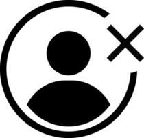 Profile icon with cross marks profile photo symbol. person sign. user symbol vector