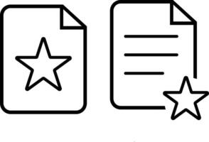 document file star icon set. Highlighted digital folder. notable stars marking for easy identification. Interface signs vector