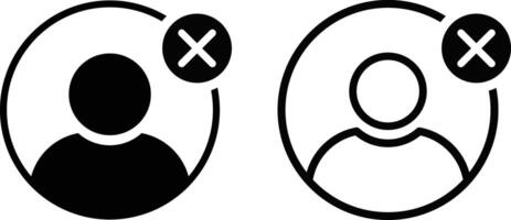 Profile icon with cross mark. profile photo symbol. person sign. user symbol vector