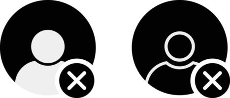 Profile icon with cross mark icon. profile photo symbol. person sign. user symbol vector