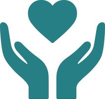 Minimalist Hand Holding Heart Icon Cupped Hands with Floating Heart Symbol vector