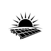 Stylized solar panel with sun rays icon design vector