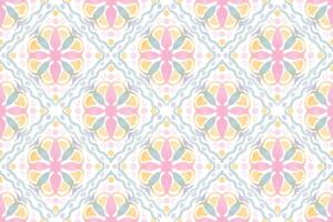 watercolor abstract mandala style pink circle block print seamless pattern background vector