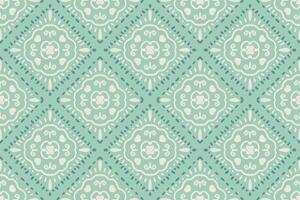 vintage style white block print seamless pattern on sage green background vector