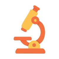Cartoon style microscope for science and research themes. Flat doodle isolated illustration. vector
