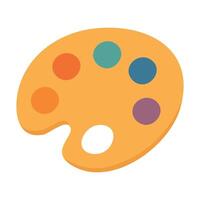 Flat illustration of a simple cartoon-style color palette with bright paint spots. Artistic tool isolated on white background. vector