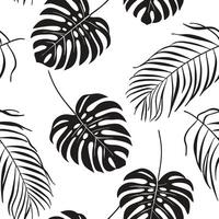 Seamless Tropical Leaves Pattern with Watercolor Gradient vector