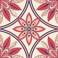 Kaleidoscope inspired seamless print trippy symmetrical design bold colorful repeat vector