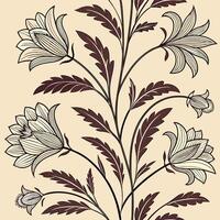 Seamless Floral Pattern Inspired by Mughal Art with Intricate Garden Blooms and Ornamental Petal Designs for Textile Wallpaper and Surface Print Projects vector