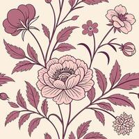 High Resolution Floral Pattern with Classic Victorian Garden Flowers vector