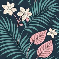 Exotic Jungle Print on Dark Background for Premium Textile and Decor vector