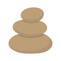 Flat cartoon stack of smooth zen stones. Calm relaxing symbol for yoga, spa and meditation scenes. vector