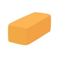 Flat cartoon yoga block in warm yellow color. Useful prop for fitness, balance and stretching practice. vector