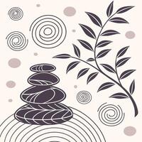 Serene Zen Theme Repeating Patterns for Wallpaper and Fabric vector