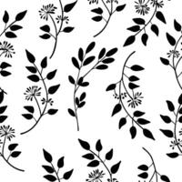 Hand Sketched Seamless Botanical Leaf Pattern in Monochrome and Neutral Palettes Ideal for Textiles Packaging Wallpapers Scrapbooking and Nature Inspired Surface Design Projects vector