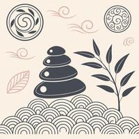 Minimalist Zen Symbol Seamless Patterns for Relaxing Designs vector