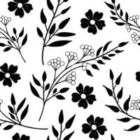 Seamless Floral Pattern Featuring Minimal Wildflowers in Soft Natural Tones vector