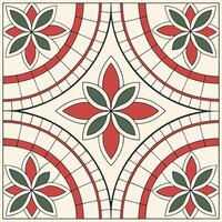 Abstract Mosaic Design with Small Tiles Forming Floral Motifs vector