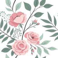 Soft Botanical Design Featuring Blush Pink and Sage Green Tones vector