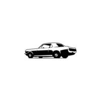vintage car silhouette . isolated white background side view best for badge, emblem and sticker design. vector
