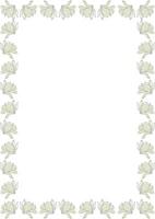 Flourish frame with blossom elements. Trendy graphic template. Cute magnolia flower empty frame box vector
