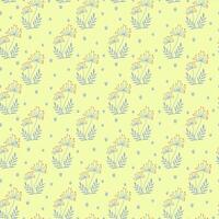 Easter meadow seamless pattern. Leaves and flowers spring simple background. vector