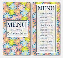 Menu template with decorative floral frame. Easter menu vector