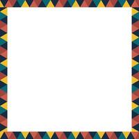 Colorful geometric empty square frame. doodle frame for text. Baby shower template vector