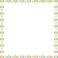 Colorful geometric empty square frame. doodle frame for text vector