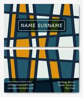 Minimal abstract business card template. Modern corporate id layout with geometric shapes vector