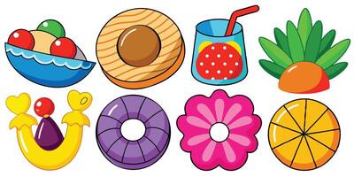 Clip art of fruit and vegetables vector