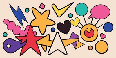 Vibrant Abstract Art Featuring Bold Shapes and Colors vector