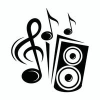 Abstract Music Speaker with Musical Notes Design vector