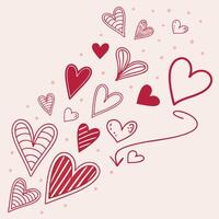 A Delightful Collection of Red Hearts with Varied Patterns and Styles vector