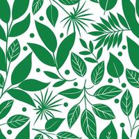 seamless pattern featuring vivid green leaves and vines on a bright yellow background for nature designs vector