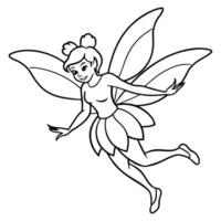 A cartoon drawing of a fairy with a wings vector